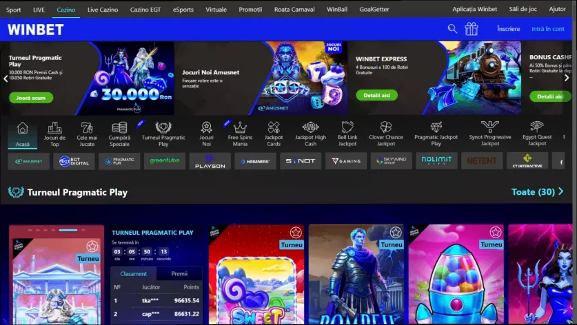 Winbet Casino 100% tot €200 + 100 Gratis Spins